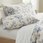Pastel Floral Veins Print Duvet Cover Set With 2 Pillowcases & Fitted Sheet (Size King) - Pink