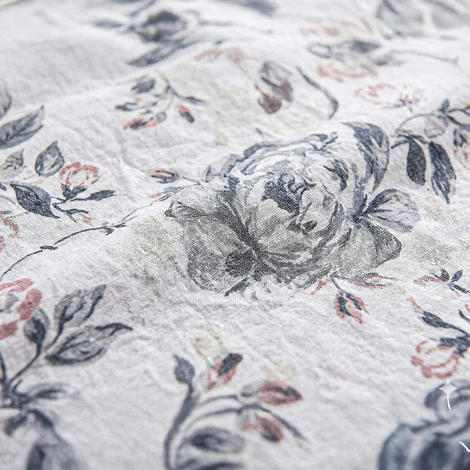 Pastel Floral Veins Print Duvet Cover Set With 2 Pillowcases & Fitted Sheet (Size King) - Pink