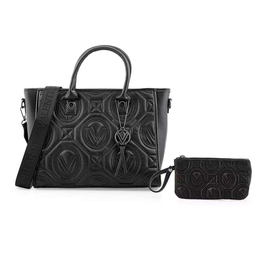 Valentino Orlandi Italian designer Large V-Quilted Tote Bag - Black_8236252_1