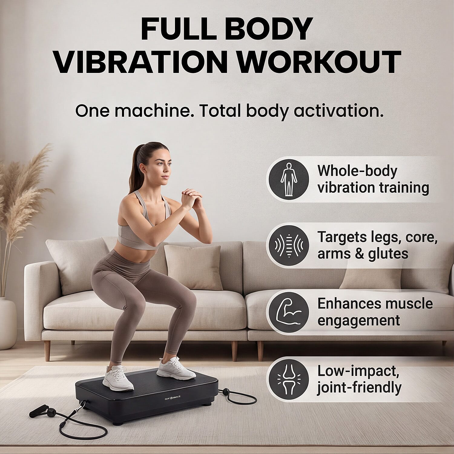 Bliss - Beyond Vibration Plate Exercise Machine with LED Touch Screen - Remote Control - 99 Speed Levels- Supports upto 28.50 Stones - 182 KGs