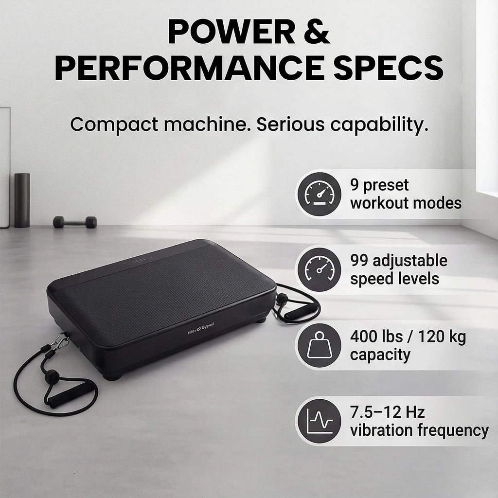 Bliss - Beyond Vibration Plate Exercise Machine with LED Touch Screen - Remote Control - 99 Speed Levels- Supports upto 28.50 Stones - 182 KGs