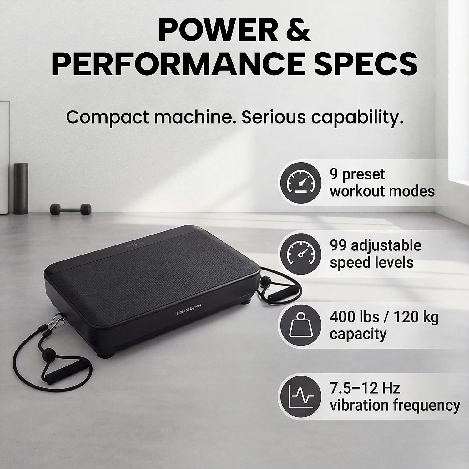 Bliss - Beyond Vibration Plate Exercise Machine with LED Touch Screen - Remote Control - 99 Speed Levels- Supports upto 28.50 Stones - 182 KGs