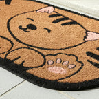Eco-Friendly Cat Print 100% Coir Door Mat - Pink