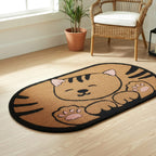 Eco-Friendly Cat Print 100% Coir Door Mat - Pink