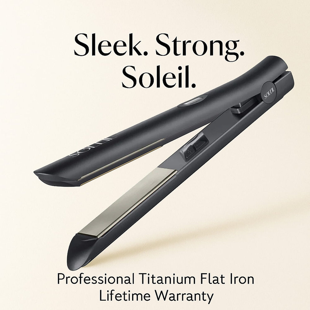 MEGA CLOSEOUT DEAL - SOLEIL Flat Iron Titanium Styler With Lifetime Warranty - Black