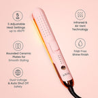 SOLEIL Air Glider Curls & Straightens - Baby Pinkwith Lifetime Warranty