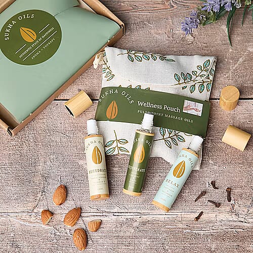 Beauty Morniung Deal-Sukha Wellness Pouch in Leaf Design