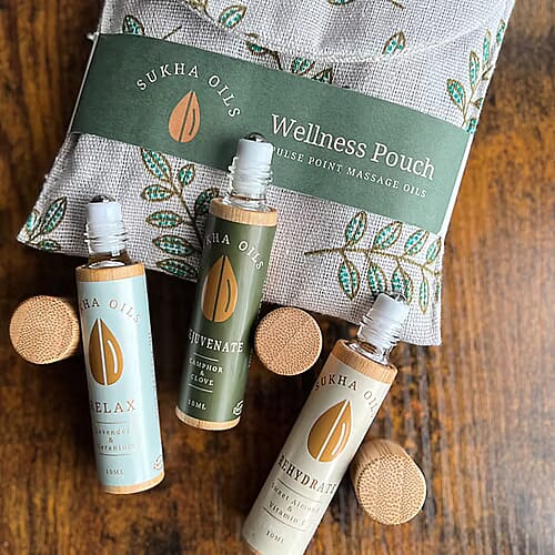 Beauty Morniung Deal-Sukha Wellness Pouch in Leaf Design