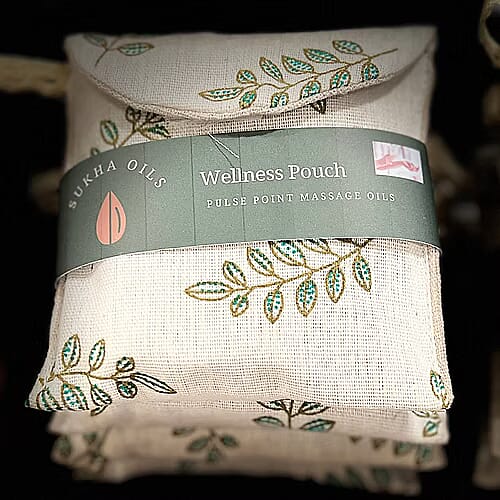 Beauty Morniung Deal-Sukha Wellness Pouch in Leaf Design