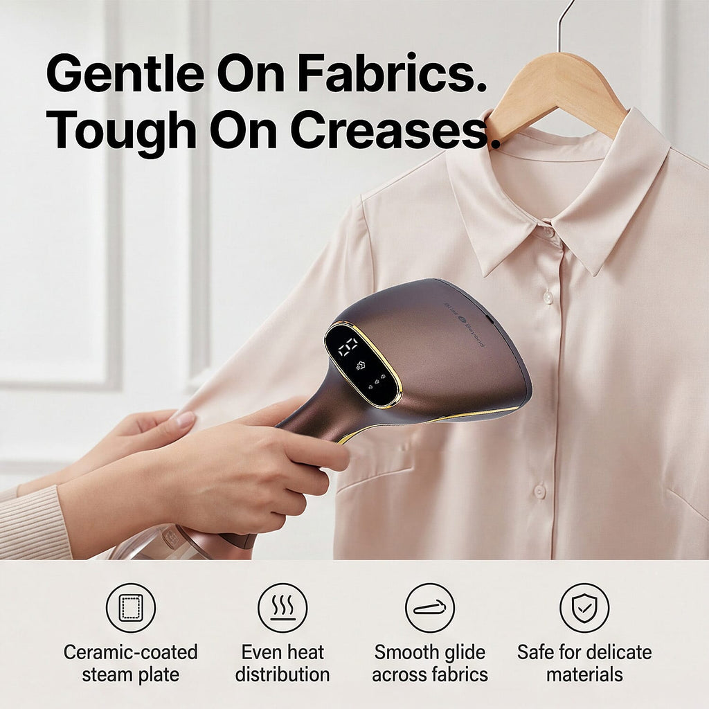Bliss - Beyond Handheld Garment Steamer with 320ml Tank, Ceramic Plate - 3 Steam Levels (1780W) - Coffee