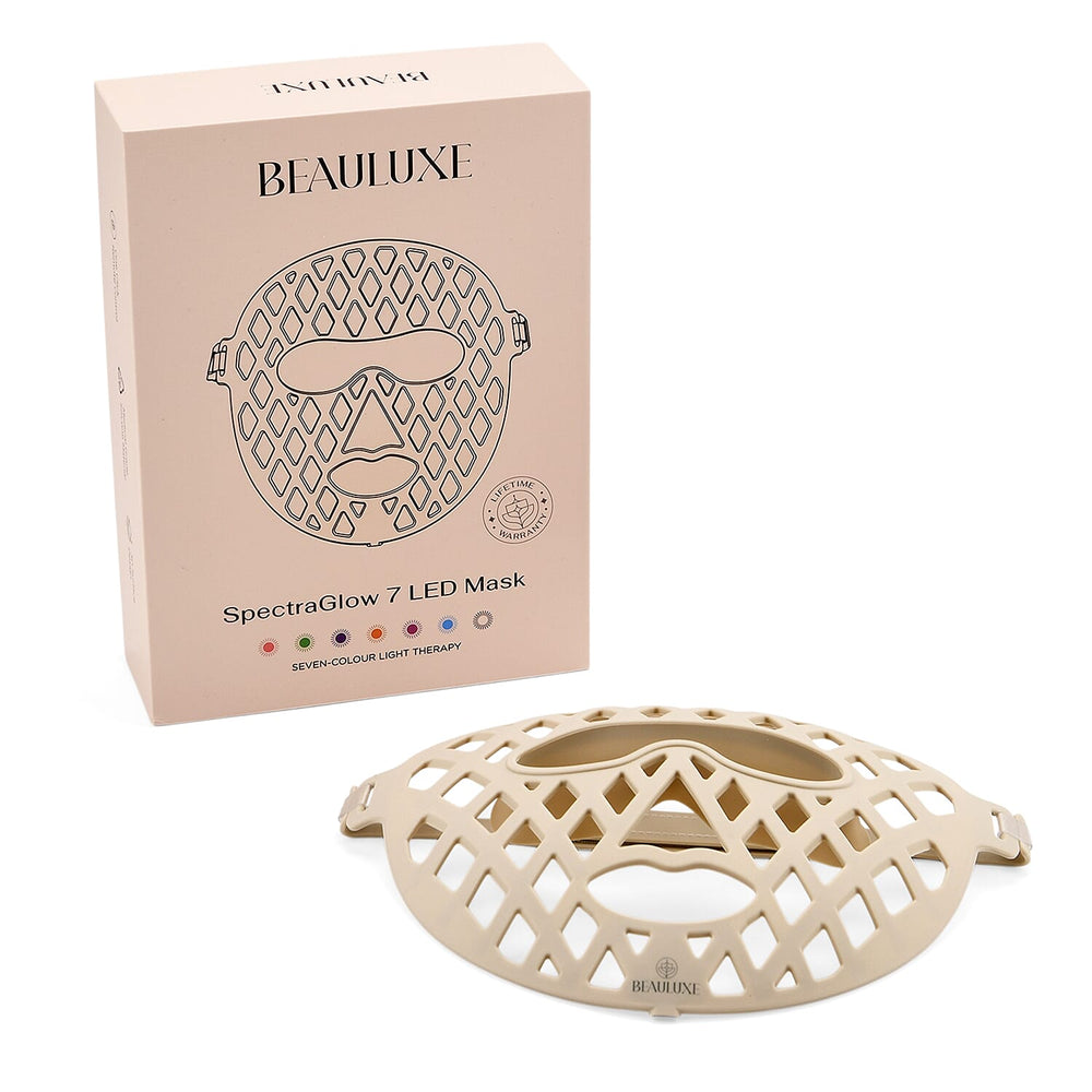 Beauluxe Super LED Facial Mask - 7 Color Pure Source Light Therapy - Near-Infrared (NIR) with 264 LED Therapy Lights - Lifetime Warranty