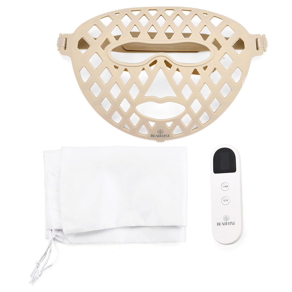 Beauluxe Super LED Facial Mask - 7 Color Pure Source Light Therapy - Near-Infrared (NIR) with 264 LED Therapy Lights - Lifetime Warranty