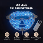 Beauluxe Super LED Facial Mask - 7 Color Pure Source Light Therapy - Near-Infrared (NIR) with 264 LED Therapy Lights - Lifetime Warranty