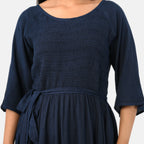 & Maisi Rayon Patterned Dress (Size - One Size) - Navy Blue_8243895_4