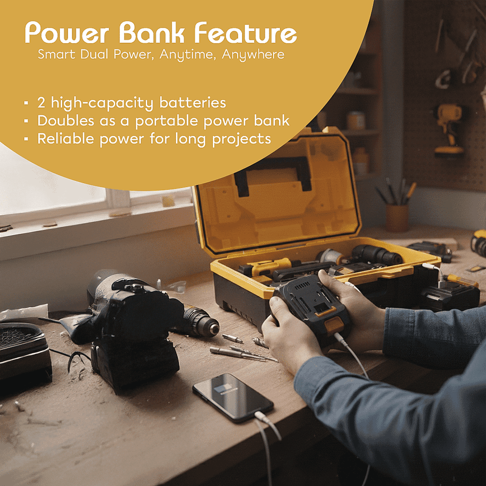 5- in-1 Cordless Brushless 21V Multi-Tool Kit - Screwdriver, Drill Hammer, Wrench - 4-inch Chainsaw with 2 Batteries