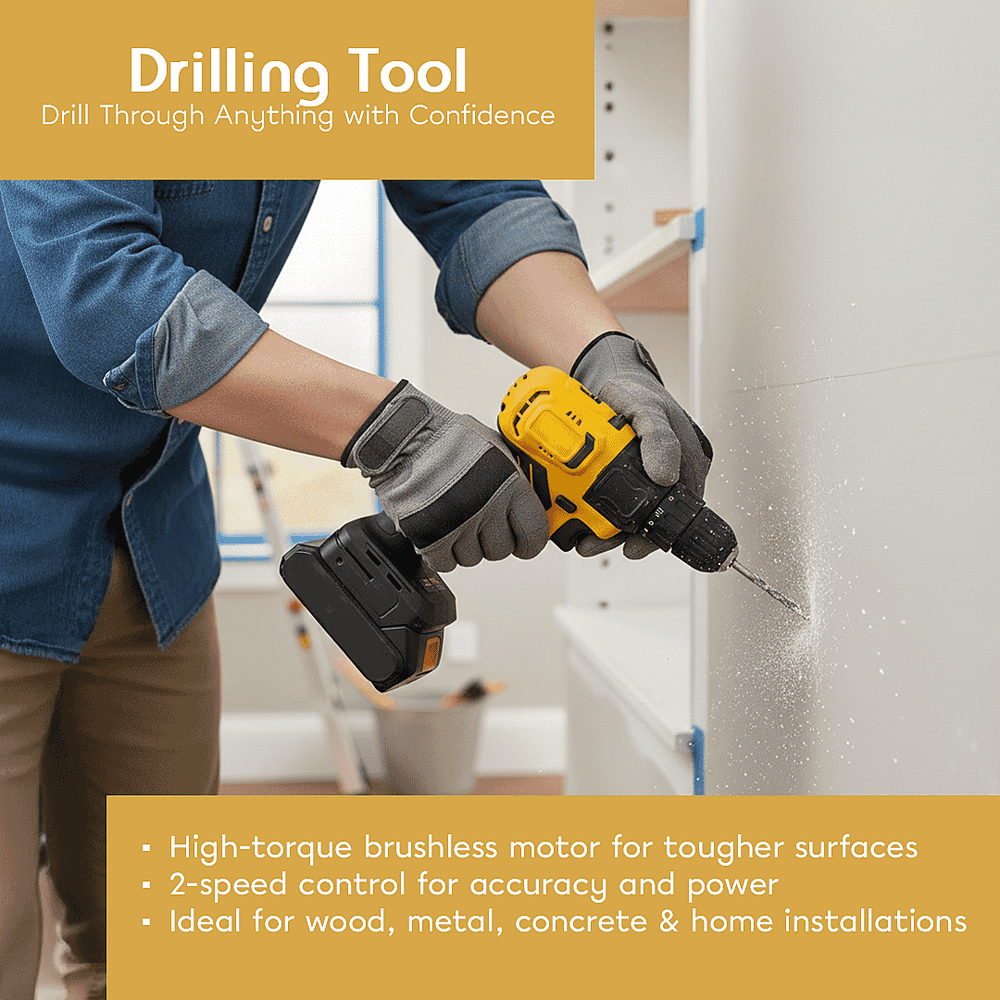 5- in-1 Cordless Brushless 21V Multi-Tool Kit - Screwdriver, Drill Hammer, Wrench - 4-inch Chainsaw with 2 Batteries