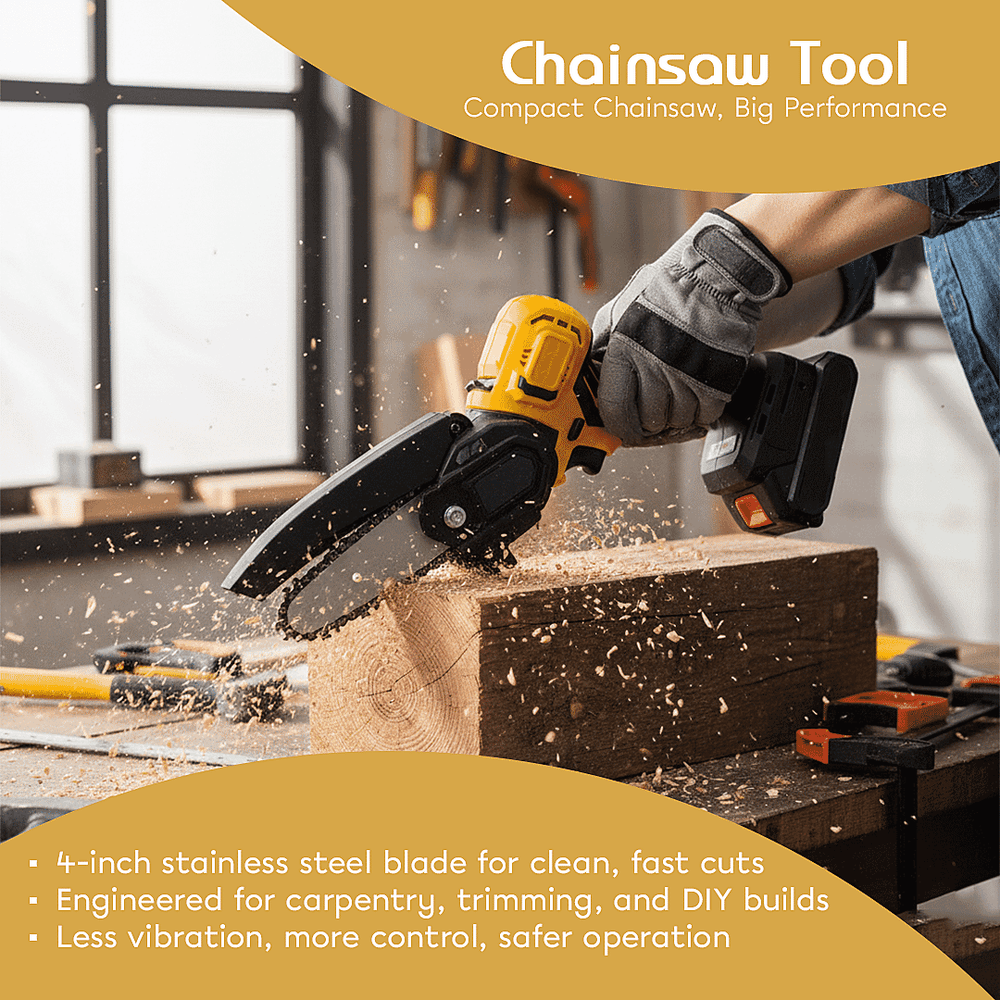 5- in-1 Cordless Brushless 21V Multi-Tool Kit - Screwdriver, Drill Hammer, Wrench - 4-inch Chainsaw with 2 Batteries