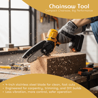5- in-1 Cordless Brushless 21V Multi-Tool Kit - Screwdriver, Drill Hammer, Wrench - 4-inch Chainsaw with 2 Batteries