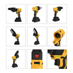 5- in-1 Cordless Brushless 21V Multi-Tool Kit - Screwdriver, Drill Hammer, Wrench - 4-inch Chainsaw with 2 Batteries