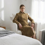 La Marey Signature Military Tailored Suedette Midi Coat (Size M) - Khaki