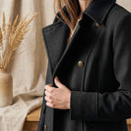 La Marey Signature Military Tailored Midi Coat (Size XL) - Black