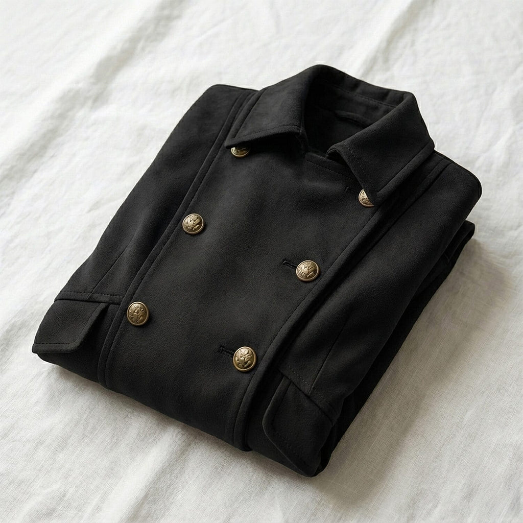 La Marey Signature Military Tailored Midi Coat (Size XL) - Black