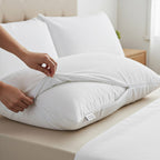 Set of 2 Terry Towelling Water Proof Pillow Protectors (74x48cm) - White