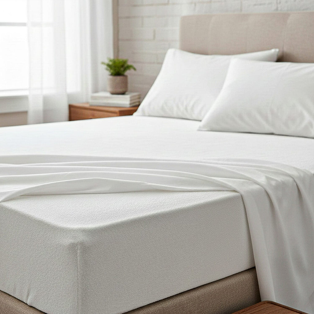 Set of 2 Terry Towelling Water Proof Pillow Protectors (74x48cm) - White