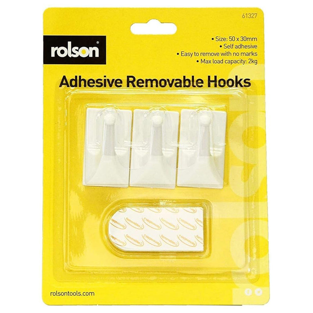 Pack of 3pc Squae Removable Adhesive Hooks_8250794