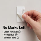 Pack of 3pc Squae Removable Adhesive Hooks - White
