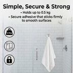 Pack of 5pc Removable Adhesive Metal Hooks Transparent - Silver