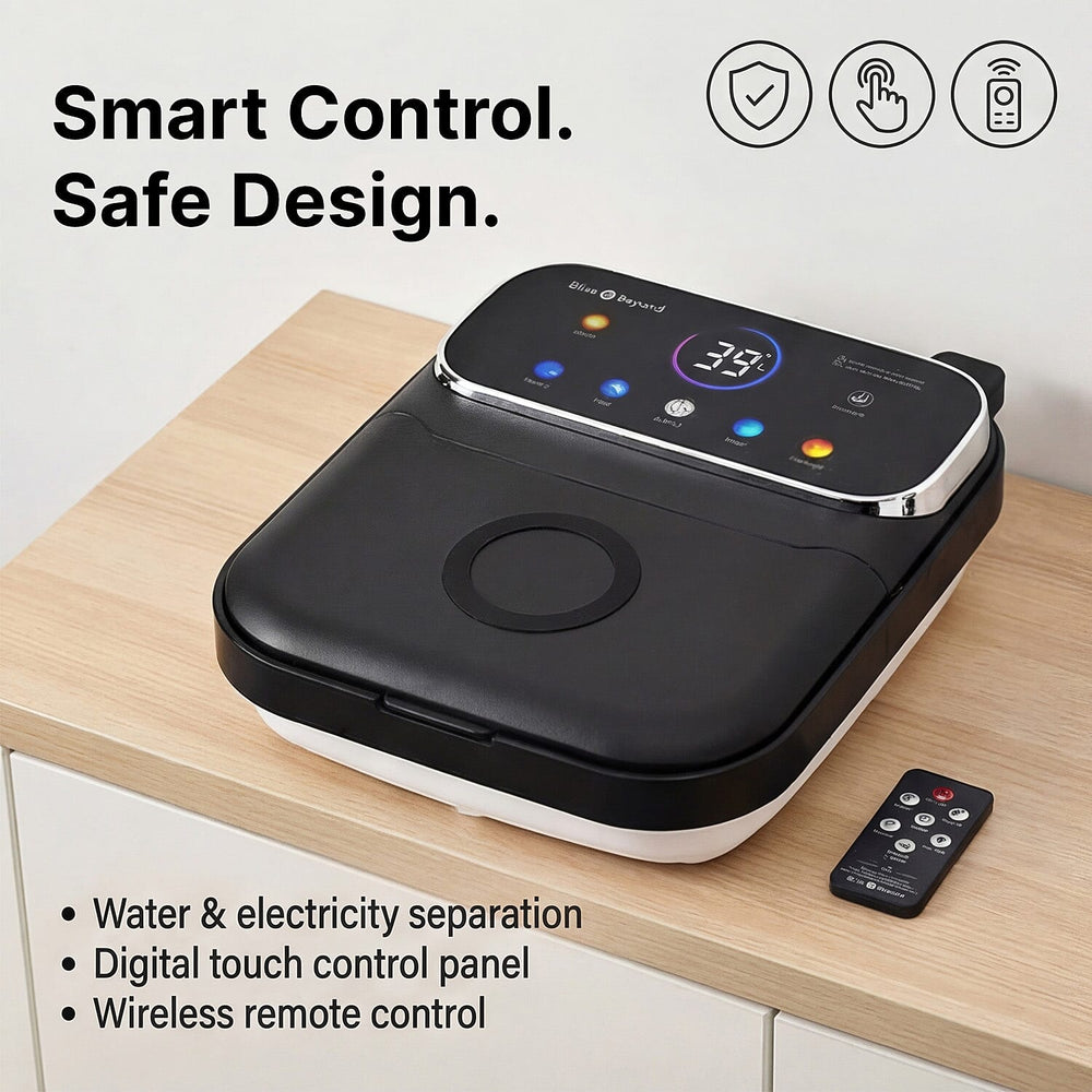 Bliss - Beyond BE-F2200 Ultra Foldable Electric Foot Spa - Digital Colour Screen Massager with Red Light Therapy