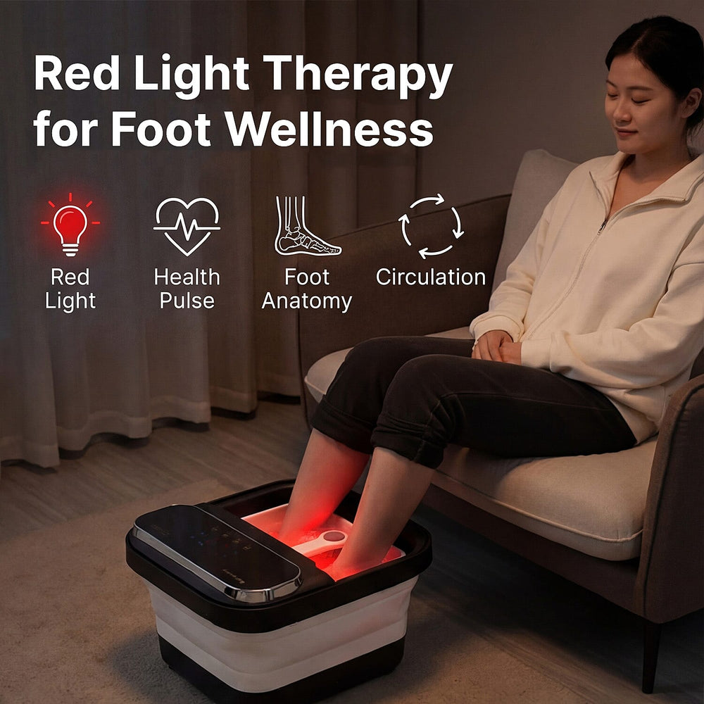 Bliss - Beyond BE-F2200 Ultra Foldable Electric Foot Spa - Digital Colour Screen Massager with Red Light Therapy