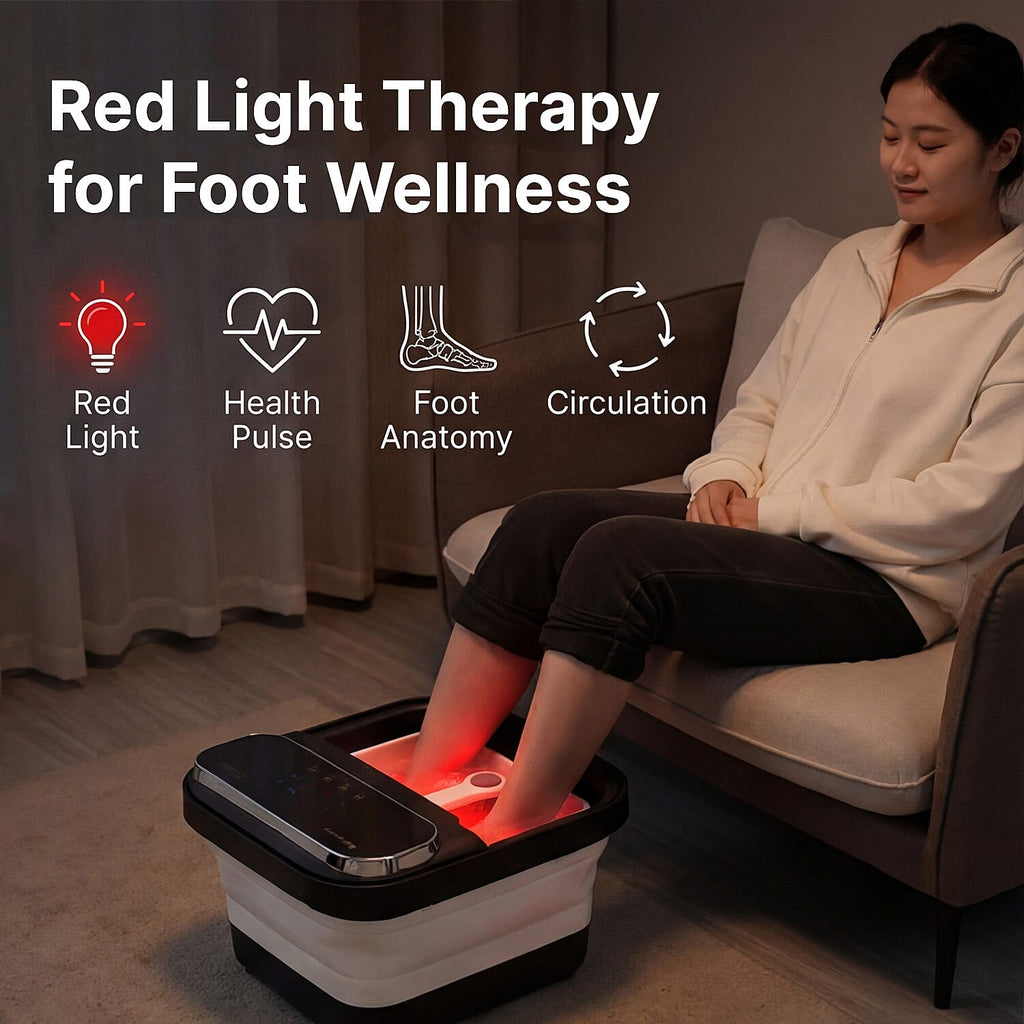 Bliss - Beyond BE-F2200 Ultra Foldable Electric Foot Spa - Digital Colour Screen Massager with Red Light Therapy