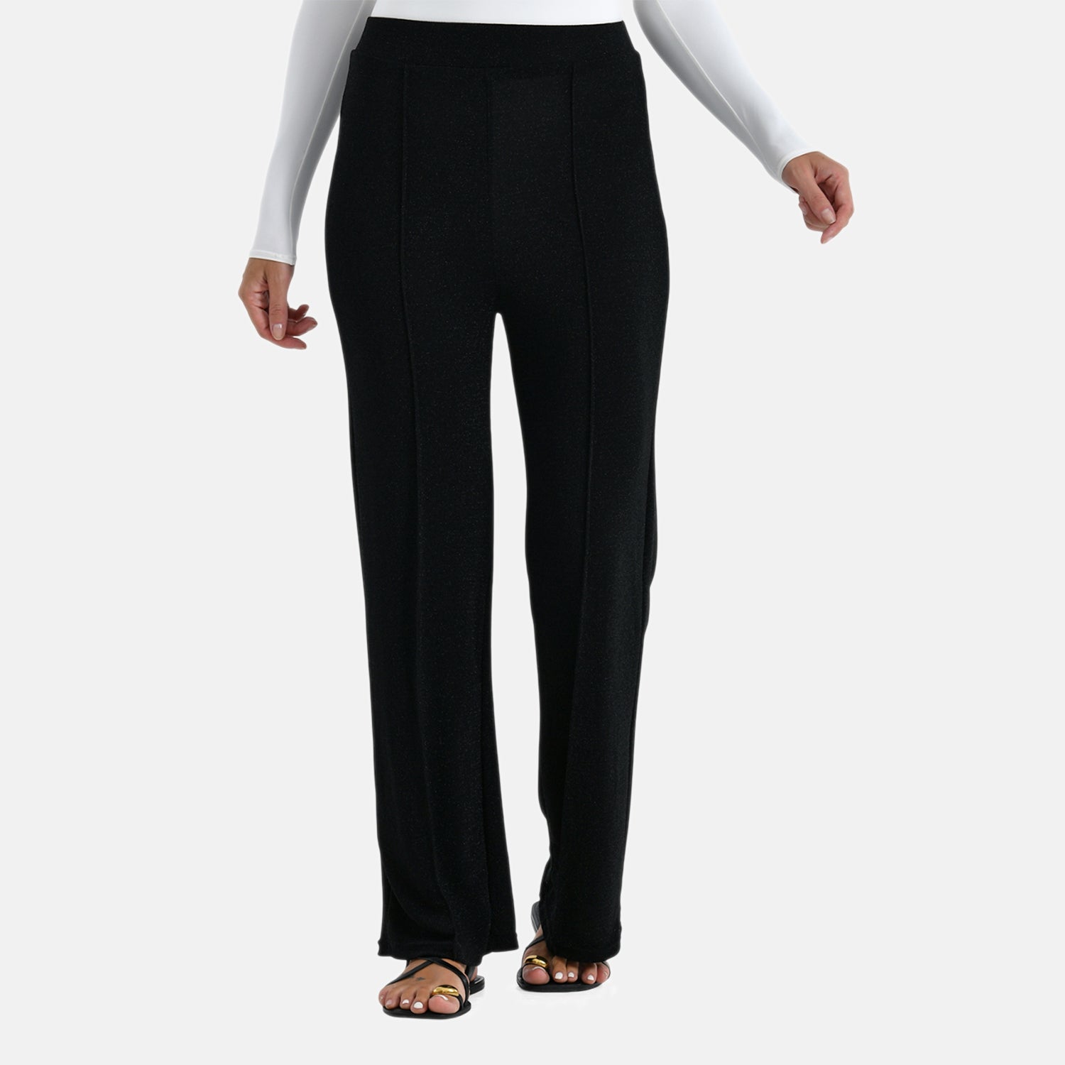 & Maisi Nylon Patterned Jean and Pant/Trouser (Size - 12) - Black_8255489