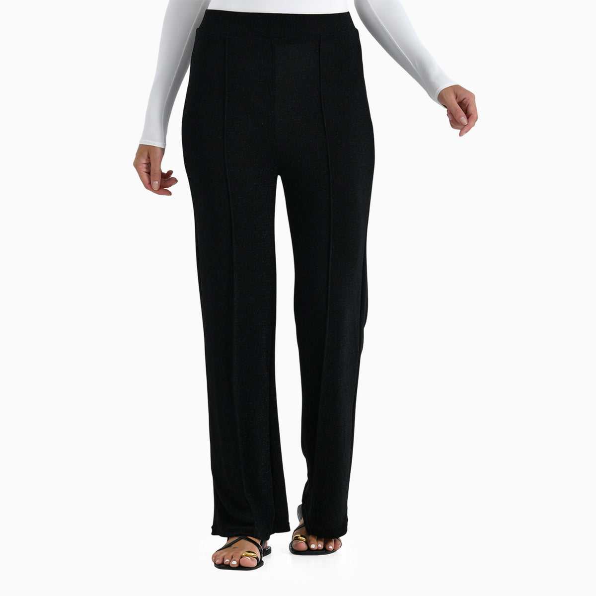 & Maisi Nylon Patterned Jean and Pant/Trouser (Size - 18) - Black_8255492