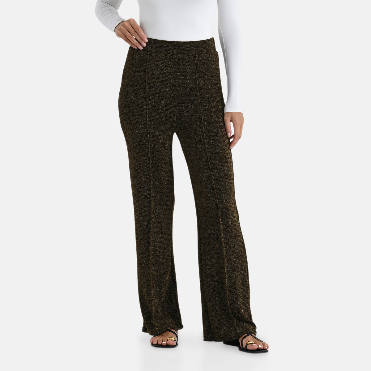 & Maisi Nylon Patterned Jean and Pant/Trouser (Size - 14) - Gold_8255597