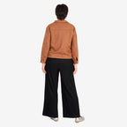 & Maisi Suede Feel Stretch Jacket With Pockets (Size XL) - BROWN_8255636_3