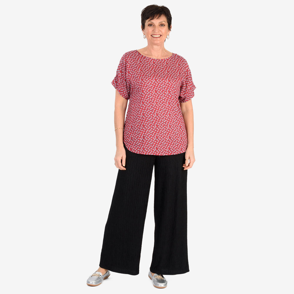 & Maisi Printed Casual Top (Size L) - Plum_8255798_1