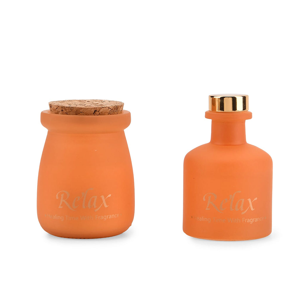 English Pear - Freesia Scented Jar Candle (50g) - Reed Diffuser (50ml) - Orange