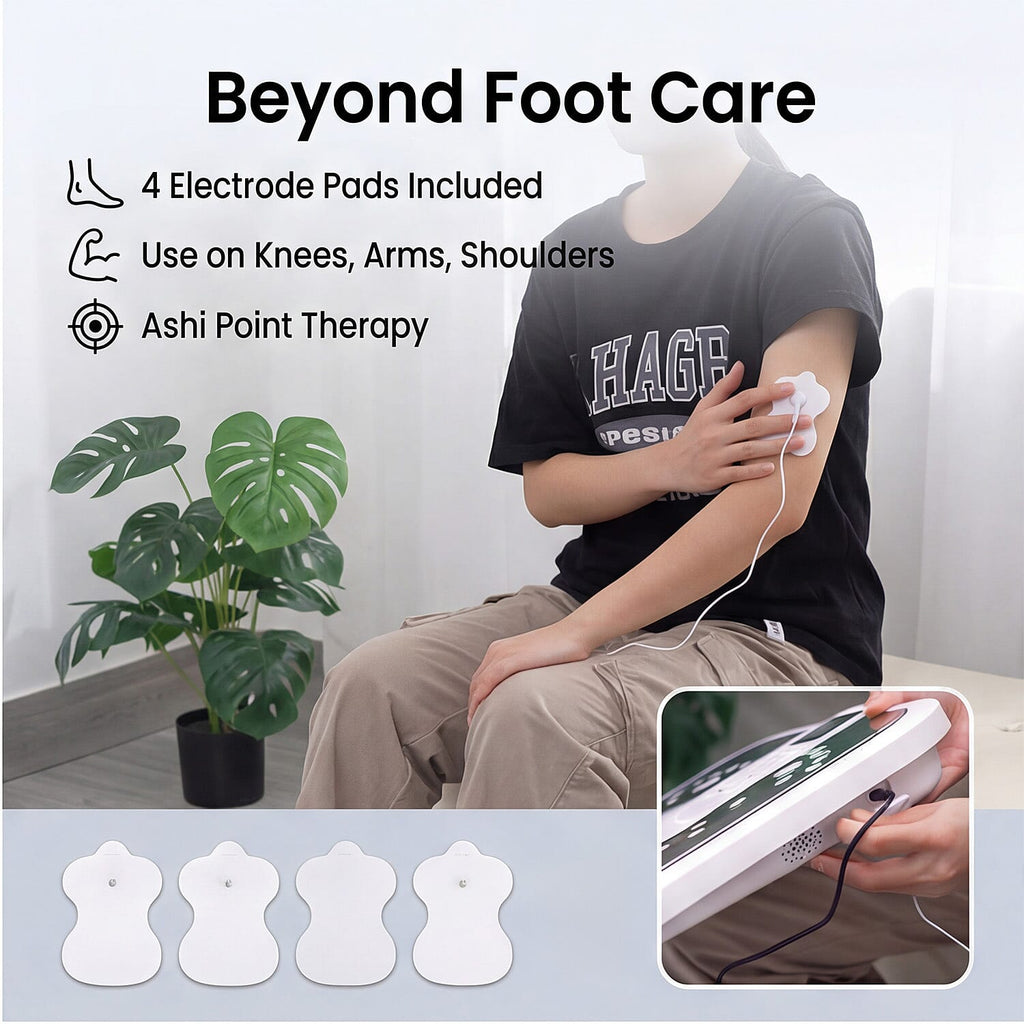 Bliss & Beyond TENS EMS Foot Circulation Massager; Combines TENS (Transcutaneous Electrical Nerve Stimulation), EMS (Electrical Muscle Stimulation), and FIR (Far Infrared) heat therapy to improve bloo