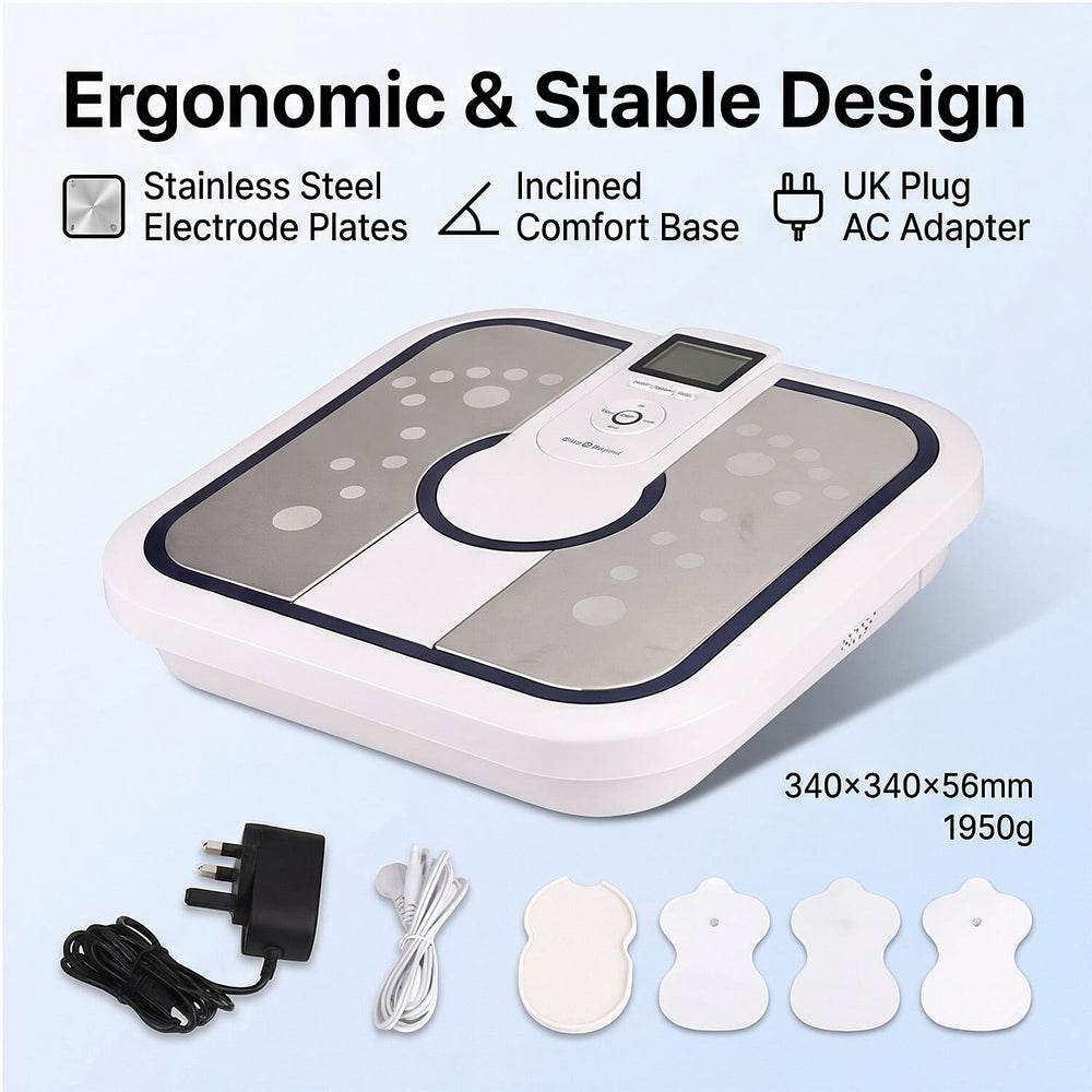 Bliss & Beyond TENS EMS Foot Circulation Massager; Combines TENS (Transcutaneous Electrical Nerve Stimulation), EMS (Electrical Muscle Stimulation), and FIR (Far Infrared) heat therapy to improve bloo