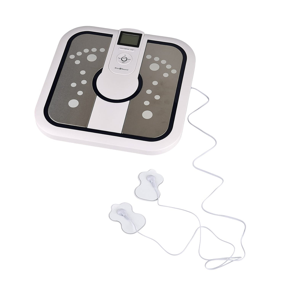 Bliss & Beyond TENS EMS Foot Circulation Massager; Combines TENS (Transcutaneous Electrical Nerve Stimulation), EMS (Electrical Muscle Stimulation), and FIR (Far Infrared) heat therapy to improve bloo