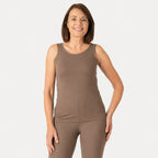 Tamsy Womens Regular Fit Sleeveless Tank Top (Size 8 to 10) - Mocha_8258272