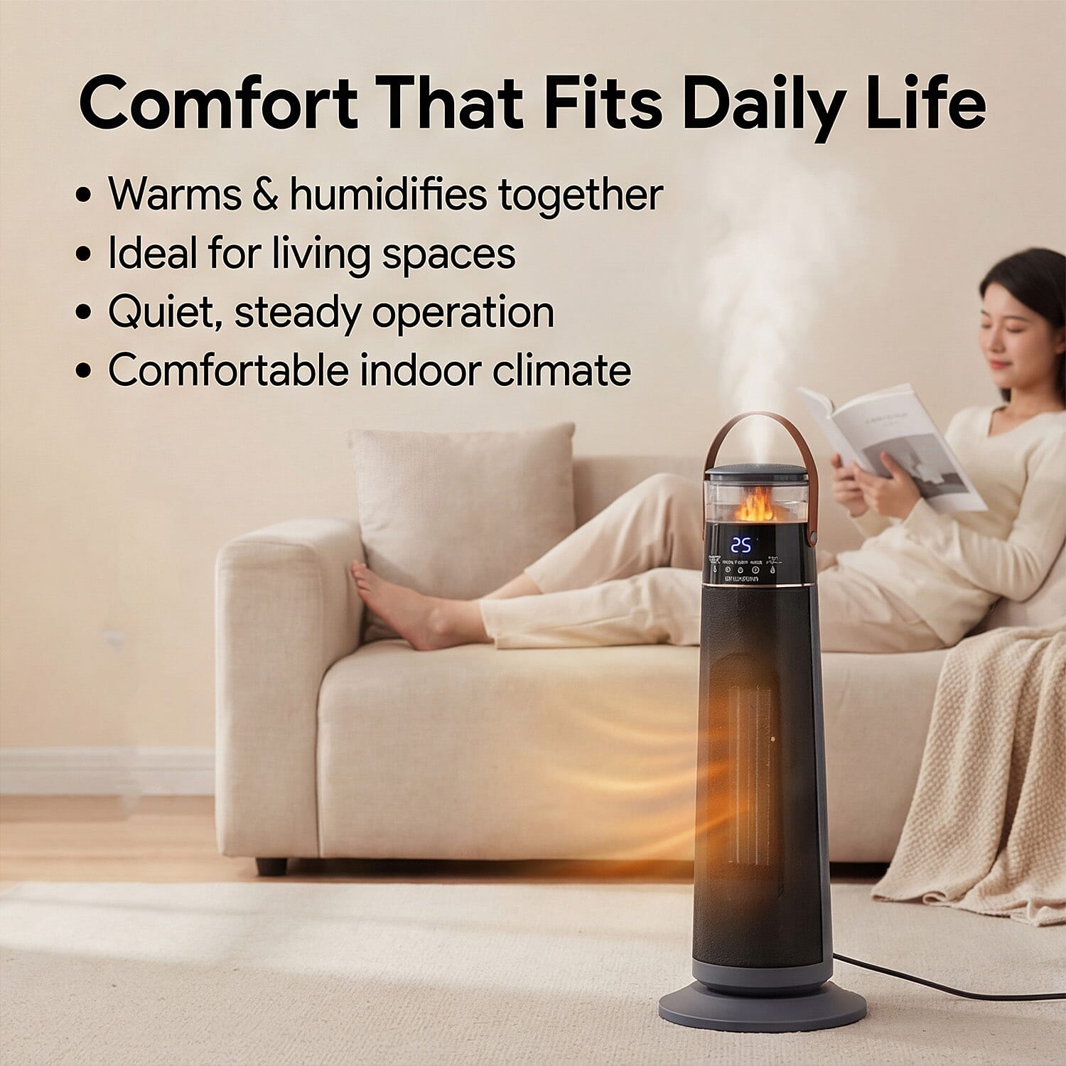 Bliss - Beyond PTC 4 in 1 -  Heater and Humidifier 1100-2000 Watts - Black
