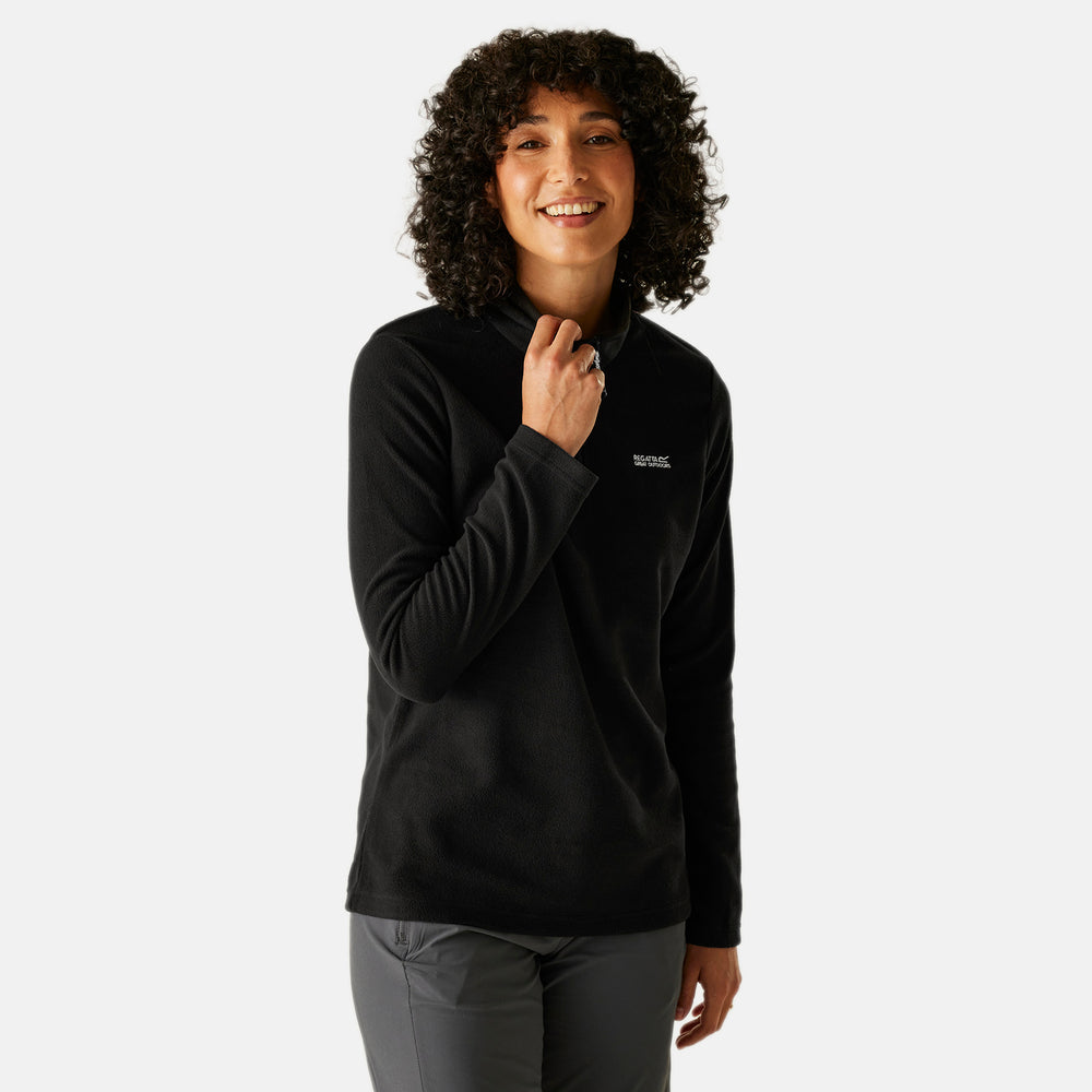 Regatta Womens Lightweight Brushed Half-Zip Fleece (Size 10) - Black_8259996