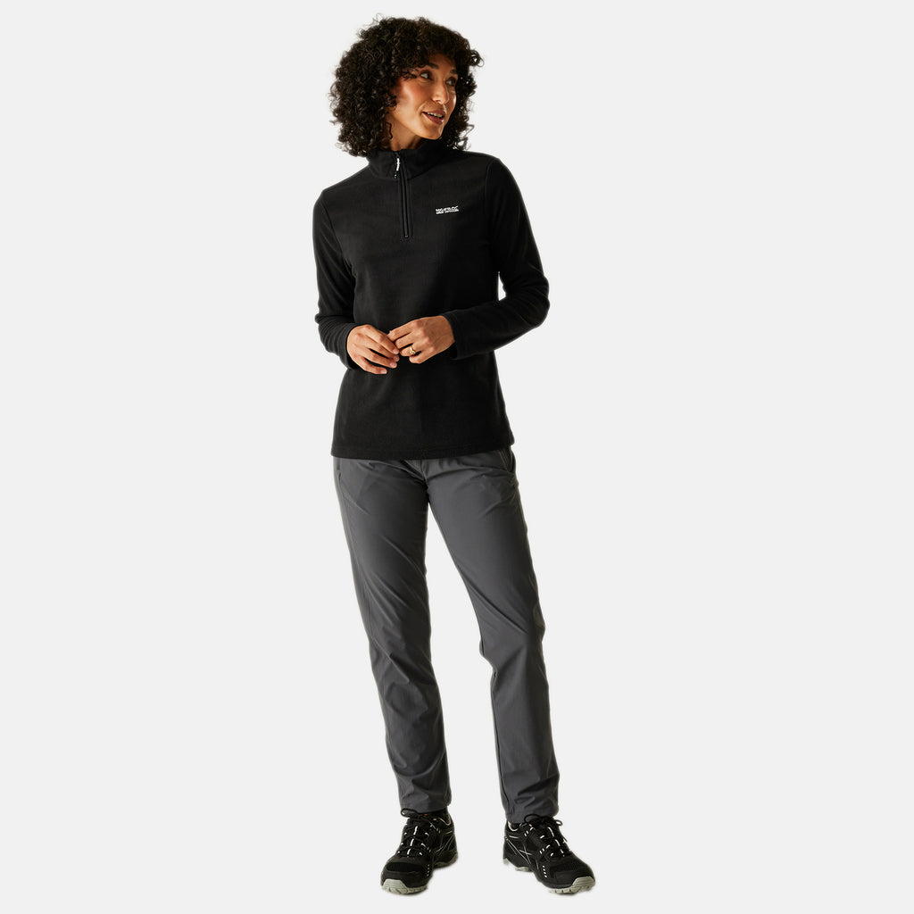 Regatta Womens Lightweight Brushed Half-Zip Fleece (Size 10) - Black_8259996_1