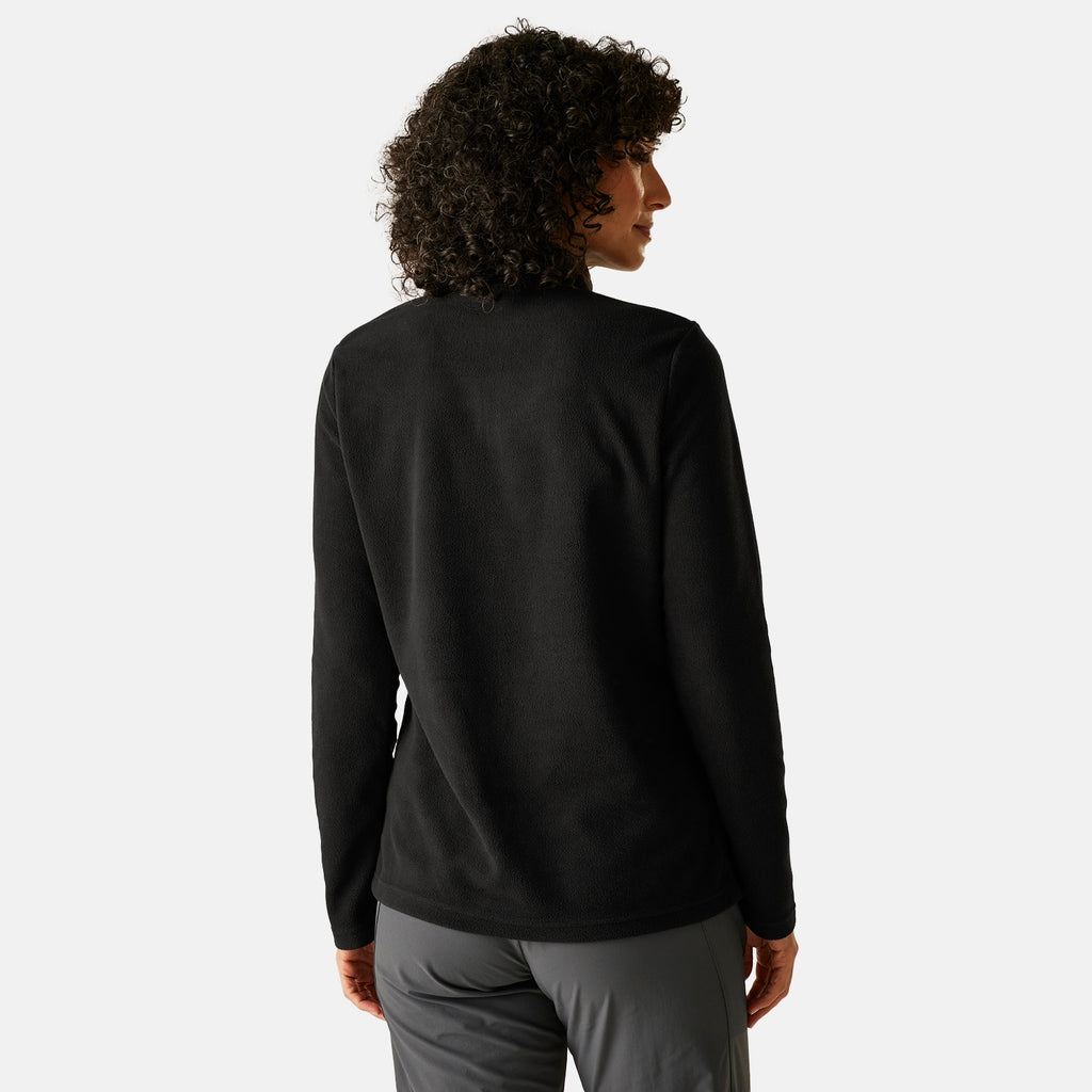 Regatta Womens Lightweight Brushed Half-Zip Fleece (Size 10) - Black_8259996_2