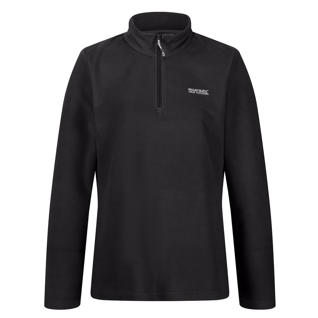 Regatta Womens Lightweight Brushed Half-Zip Fleece (Size 10) - Black_8259996_4