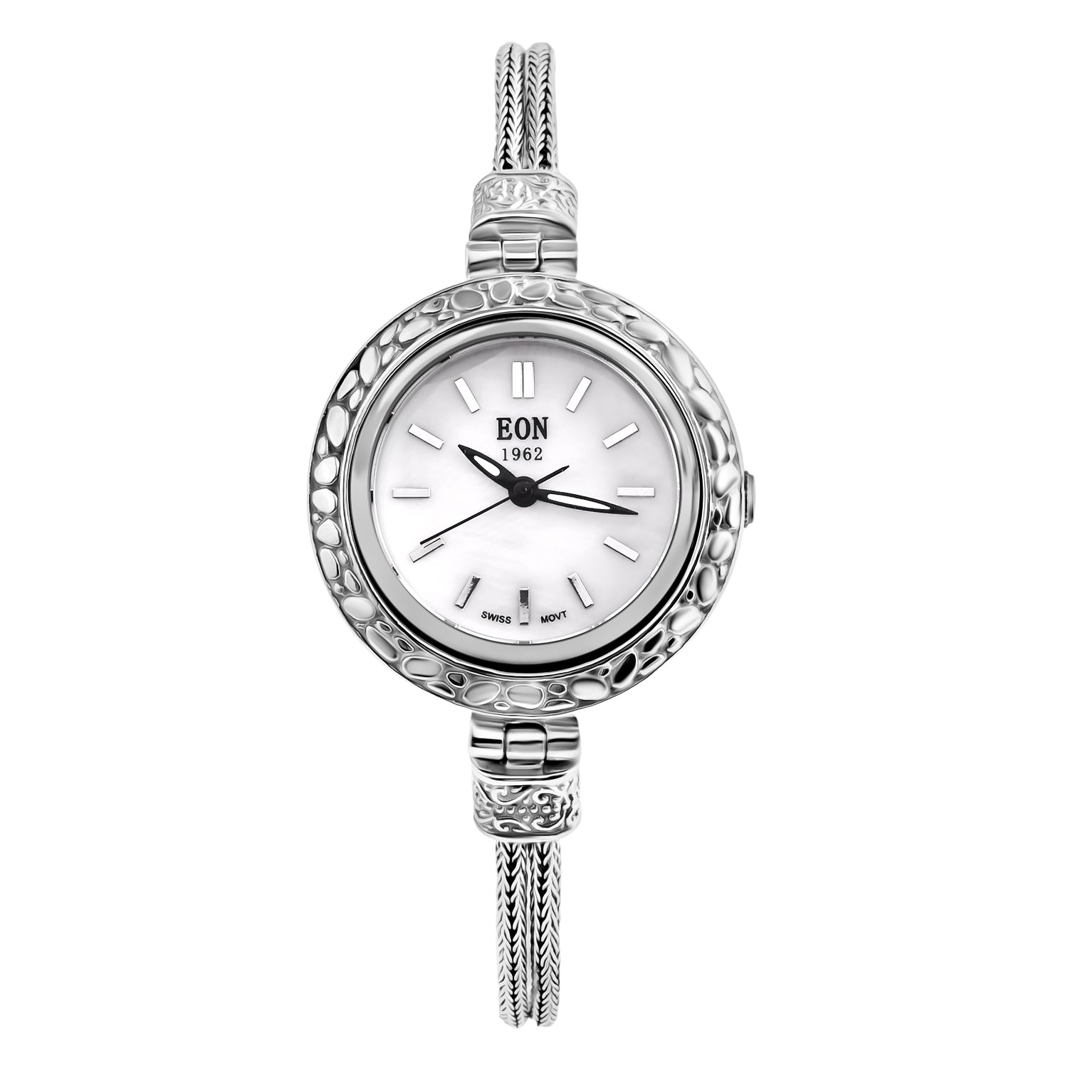 Royal Bali Collection - Sterling Silver Round Swiss Movement Dial Tulangnaga Chain Bracelet Watch (Size 7.5) Silver Wt. 18.03 Gms_8261267